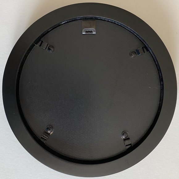 Blue Eye - Original Art Round Marbled Handmade Paper Painting Framed 7" - Picture 5 of 6